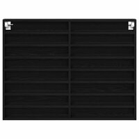 Vitrinekast Zwart Eiken 100 x 8,5 x 75 cm Bewerkt hout 6