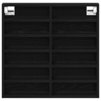 Vitrinekast met plank Zwart Eiken 60 x 8,5 x 58 cm Bewerkt hout 6