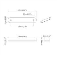 Kast Handvatten 2 pcs Bruin 96 mm PU 7