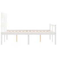 Seniorenbed met hoofdbord massief hout wit 120x200 cm 7