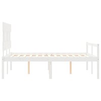 Seniorenbed met hoofdbord massief hout wit 120x200 cm 7