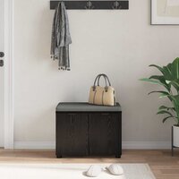 Halbank met kussen met opslag Zwart Eiken 60 x 38 x 46 cm 4