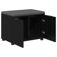Halbank met kussen met opslag Zwart Eiken 60 x 38 x 46 cm 5