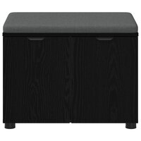 Halbank met kussen met opslag Zwart Eiken 60 x 38 x 46 cm 6