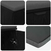 Halbank met kussen met opslag Zwart Eiken 60 x 38 x 46 cm 9