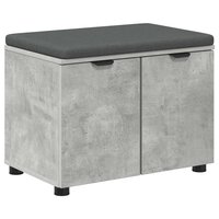 Halbank met kussen met opslag Beton Grijs 60 x 38 x 46 cm 2