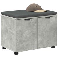Halbank met kussen met opslag Beton Grijs 60 x 38 x 46 cm 3