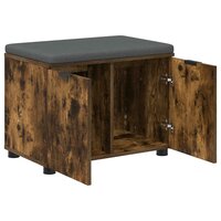 Halbank met kussen met opslag Gerookt eiken 60 x 38 x 46 cm 5