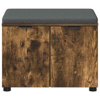 Halbank met kussen met opslag Gerookt eiken 60 x 38 x 46 cm 6