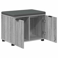 Halbank met kussen met opslag Grijs Sonoma 60 x 38 x 46 cm 5