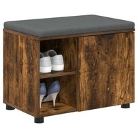 Halbank met kussen Effen Gerookt eiken 60 x 38 x 46 cm 3