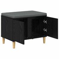 Halbank met kussen met opslag Zwart Eiken 60 x 38 x 46 cm 5
