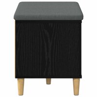 Halbank met kussen met opslag Zwart Eiken 60 x 38 x 46 cm 7