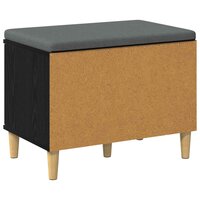 Halbank met kussen met opslag Zwart Eiken 60 x 38 x 46 cm 8