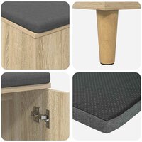 Halbank met kussen met opslag Sonoma Eiken 60 x 38 x 46 cm 9