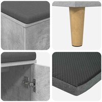 Halbank met kussen met opslag Beton Grijs 60 x 38 x 46 cm 9