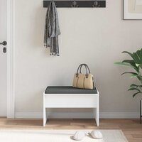 Halbank met kussen Wit 60 x 38 x 46 cm 4