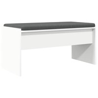Halbank met kussen Wit 80 x 38 x 46 cm 2