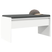 Halbank met kussen Wit 80 x 38 x 46 cm 3