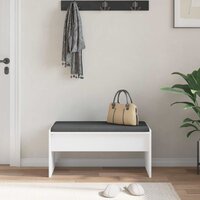 Halbank met kussen Wit 80 x 38 x 46 cm 4