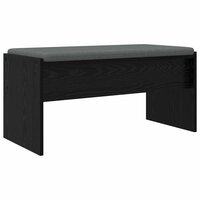 Halbank met kussen Zwart Eiken 80 x 38 x 46 cm 2