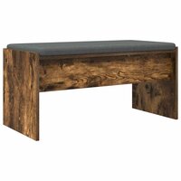 Halbank met kussen Gerookt eiken 80 x 38 x 46 cm 2