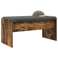 Halbank met kussen Gerookt eiken 80 x 38 x 46 cm 3