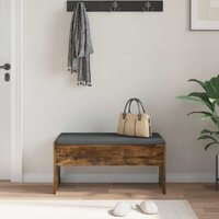 Halbank met kussen Gerookt eiken 80 x 38 x 46 cm 4