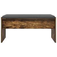 Halbank met kussen Gerookt eiken 80 x 38 x 46 cm 5