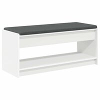 Halbank met kussen met plank met opslag Wit 100 x 38 x 46 cm 2