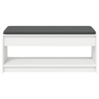 Halbank met kussen met plank met opslag Wit 100 x 38 x 46 cm 5