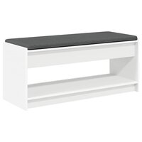Halbank met kussen met plank met opslag Wit 100 x 38 x 46 cm 7