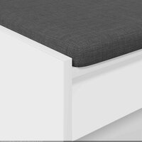 Halbank met kussen met plank met opslag Wit 100 x 38 x 46 cm 8