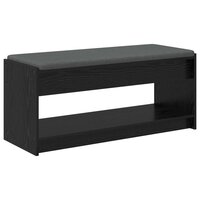 Halbank met kussen met plank Zwart Eiken 100 x 38 x 46 cm 2
