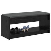 Halbank met kussen met plank Zwart Eiken 100 x 38 x 46 cm 3