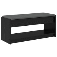 Halbank met kussen met plank Zwart Eiken 100 x 38 x 46 cm 7