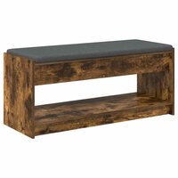 Halbank met kussen met plank Gerookt eiken 100 x 38 x 46 cm 2