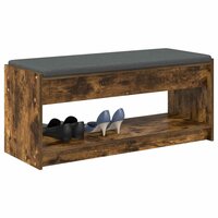 Halbank met kussen met plank Gerookt eiken 100 x 38 x 46 cm 3