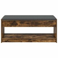 Halbank met kussen met plank Gerookt eiken 100 x 38 x 46 cm 5