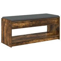 Halbank met kussen met plank Gerookt eiken 100 x 38 x 46 cm 7