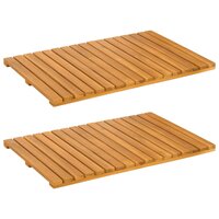 Badmat Effen Bruin 60 x 40 cm Hout 2