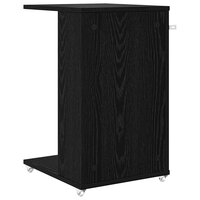 Bijzettafel met wiel Zwart Eiken 40 x 35 x 60 cm Bewerkt hout 7