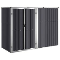 Tuinschuur 225x89x161 cm gegalvaniseerd staal antracietkleurig 2