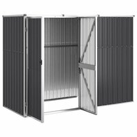 Tuinschuur 225x89x161 cm gegalvaniseerd staal antracietkleurig 4
