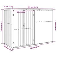 Tuinschuur 225x89x161 cm gegalvaniseerd staal antracietkleurig 7