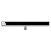 Doucheafvoer met Glazen Deksel Zwart 100 cm Roestvrij staal 304 7