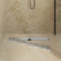 Doucheafvoer Glasdeksel met 360&deg; Sifon Zilver 80 cm 3
