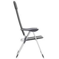 Campingstoelen 2 st inklapbaar aluminium grijs 6