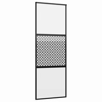 Glazen deur Fretwerk Zwart 90 x 2 x 205 cm Aluminium 2