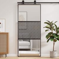 Glazen deur Fretwerk Zwart 90 x 2 x 205 cm Aluminium 3